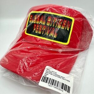 NWT Aviator Nation Global Citizen 2019 Festival Trucker Hat Red embroidered